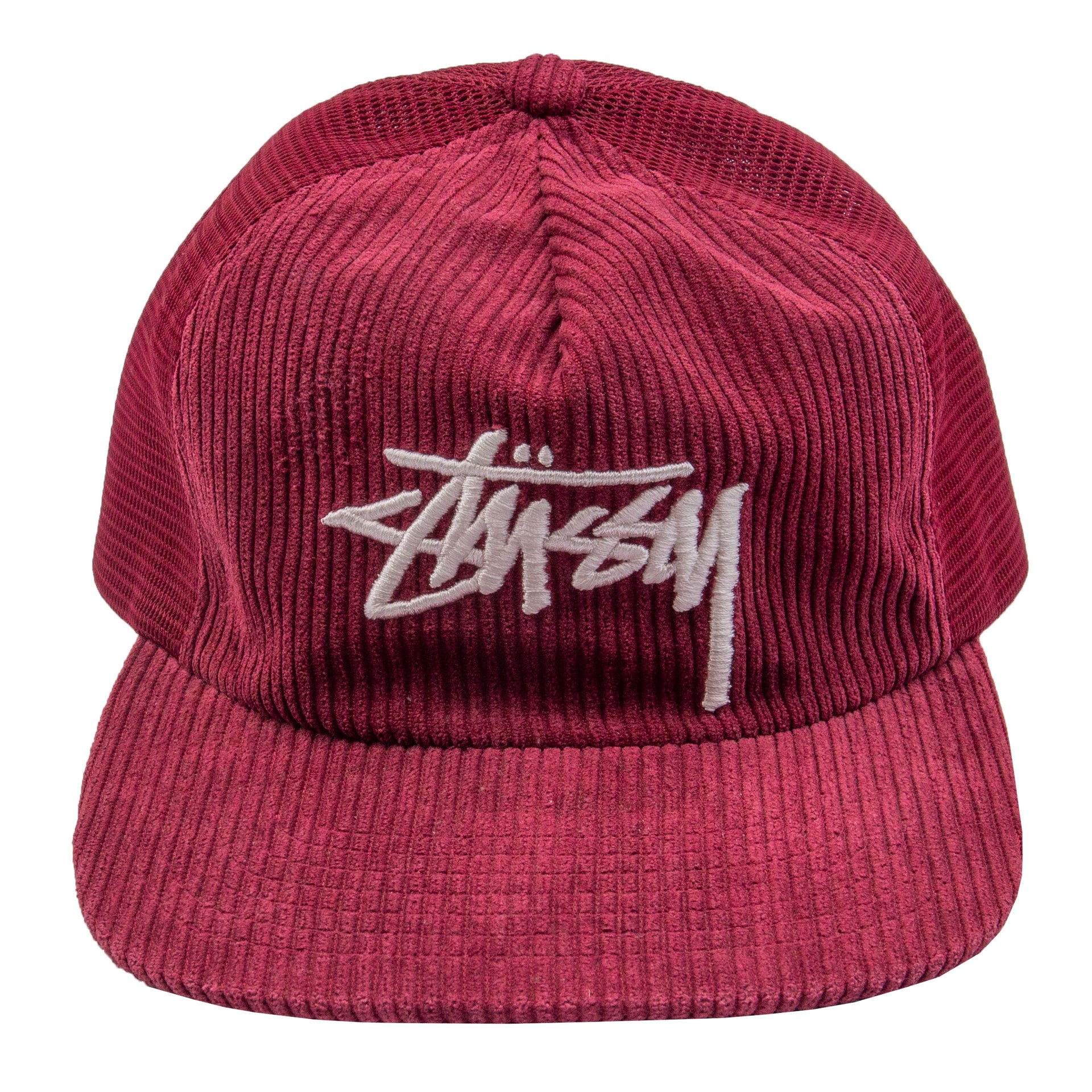 Stussy Maroon Corduroy Trucker Hat PRE-OWNED