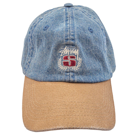 Stussy Denim Crest Logo Hat PRE-OWNED