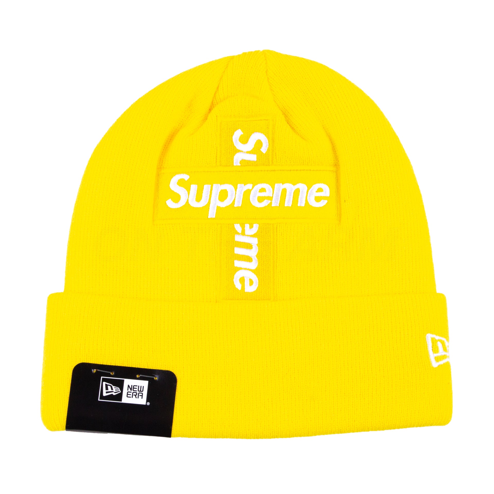 Supreme Yellow Cross Box Logo Beanie