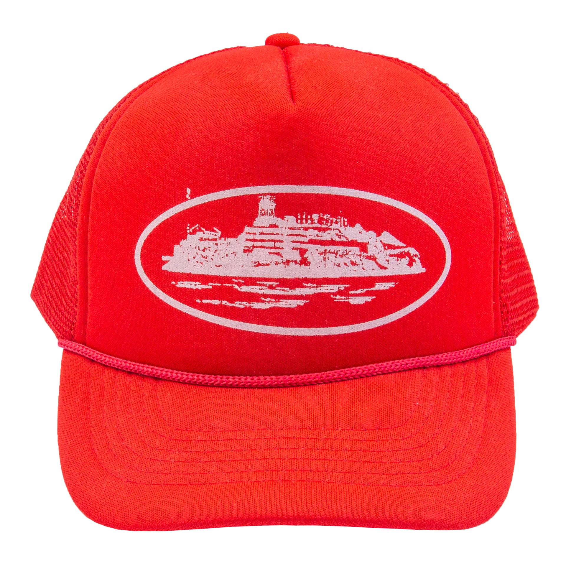 Corteiz Red Alcatraz Trucker Hat PRE-OWNED