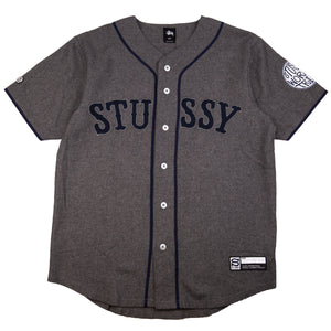 Stussy Dark Grey Wool Baseball Jersey