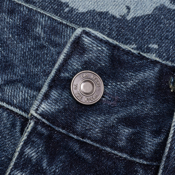 OTA Raw Washed Las Vegas To The World Atlas Denim Baggy Jeans