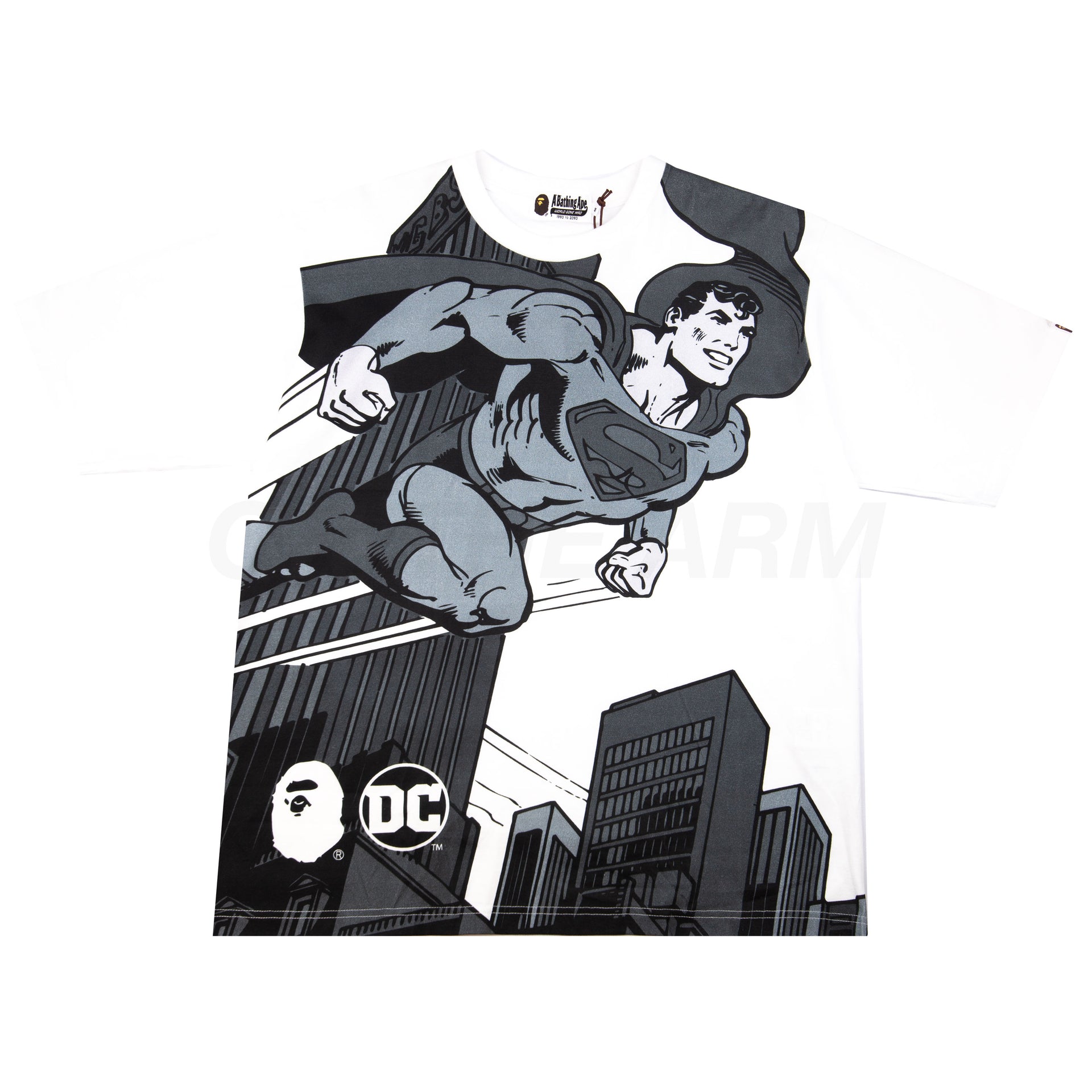 Bape White DC Superman Relaxed Fit Tee