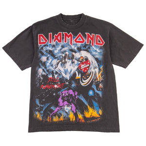 Diamond Supply Co. Washed Black Diva in the USA Iron Maiden Tee PRE-OWNED
