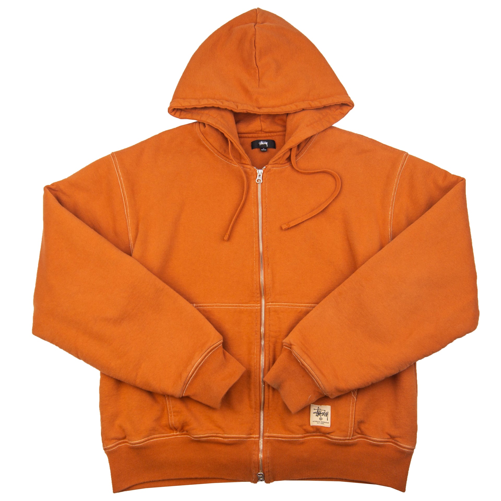 Stussy Rust Double Layer Zip Hoodie PRE-OWNED