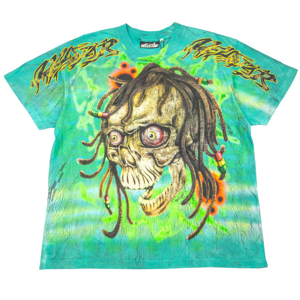 Hellstar Green Tie Dyed Skull Complexcon Tee