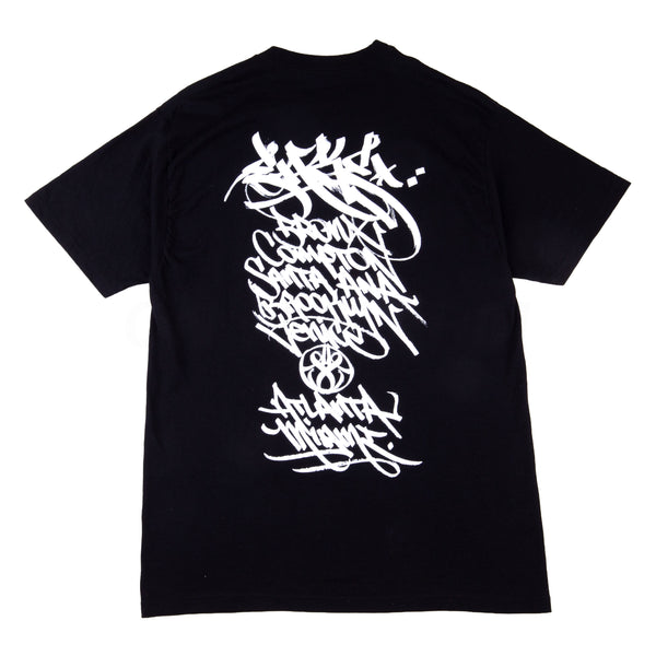 Stussy Black Ease World Tour Tee PRE-OWNED
