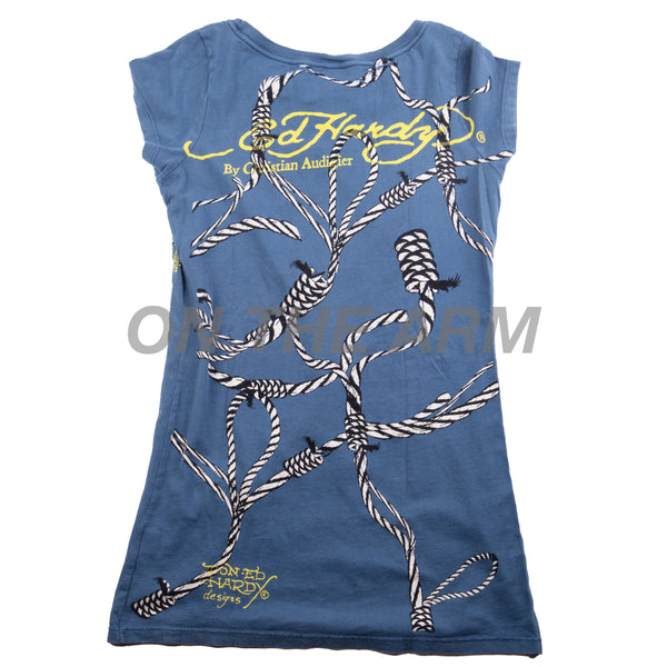 Vintage Blue Ed Hardy Shirt
