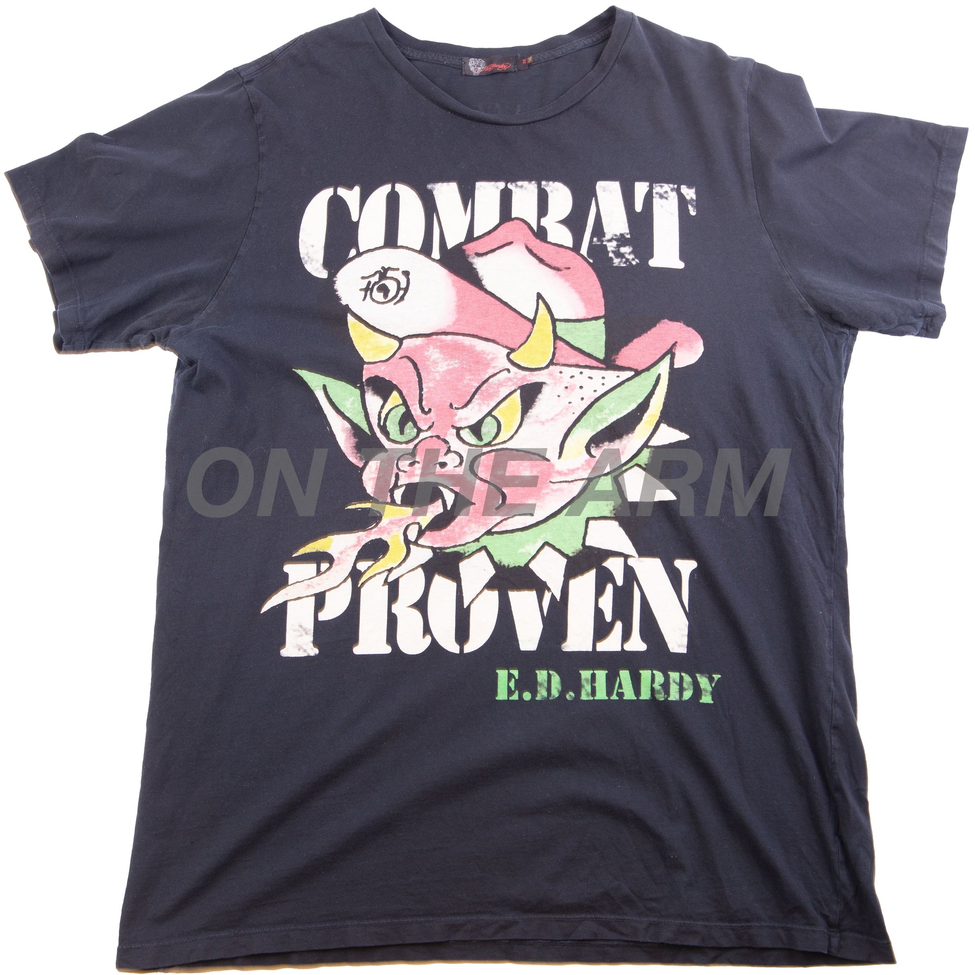 Vintage Black Ed Hardy Combat Proven Tee