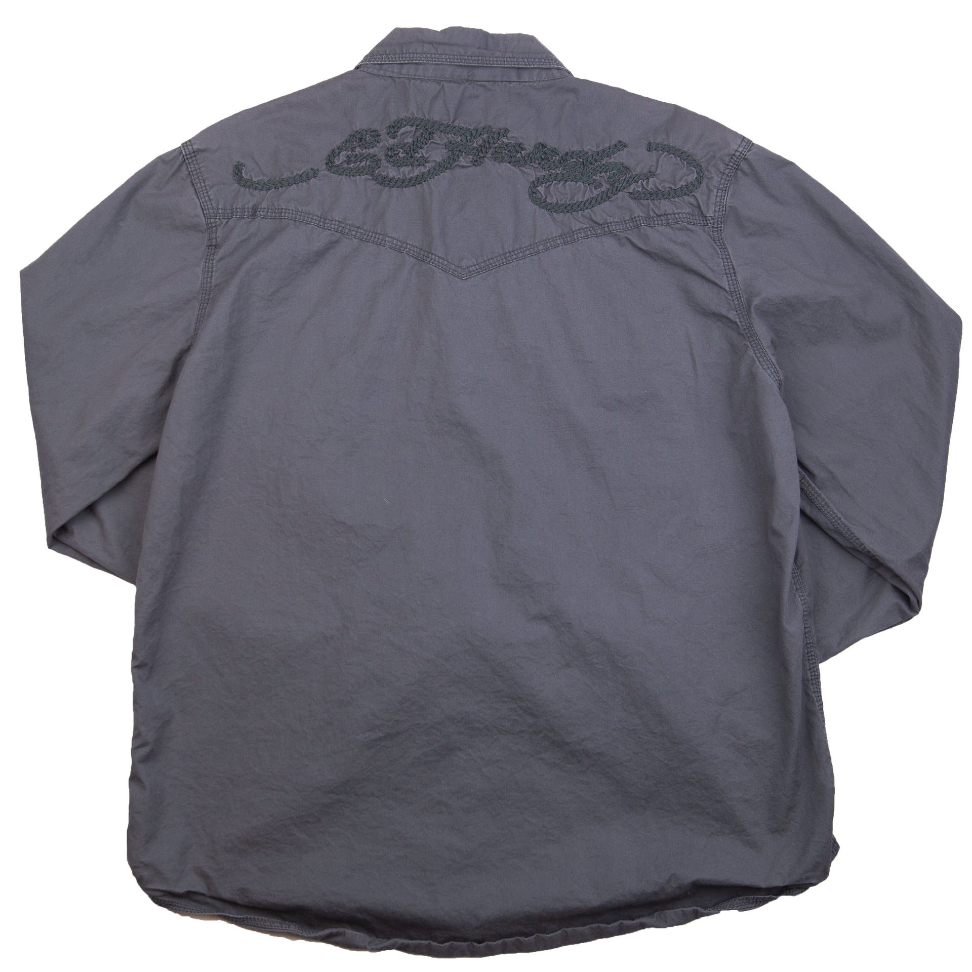 Vintage Grey Ed Hardy Button Up Shirt (2000's)