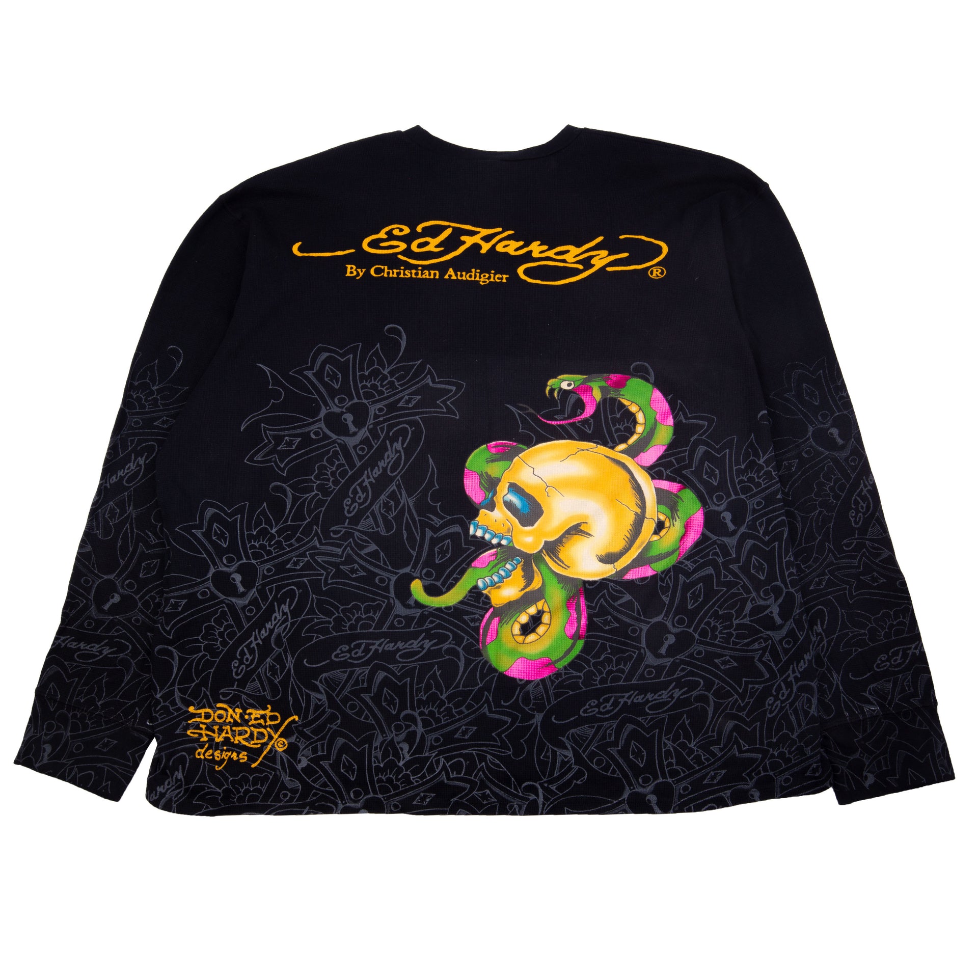 Vintage Black Ed Hardy Love Kills Slowly Thermal (2000's)