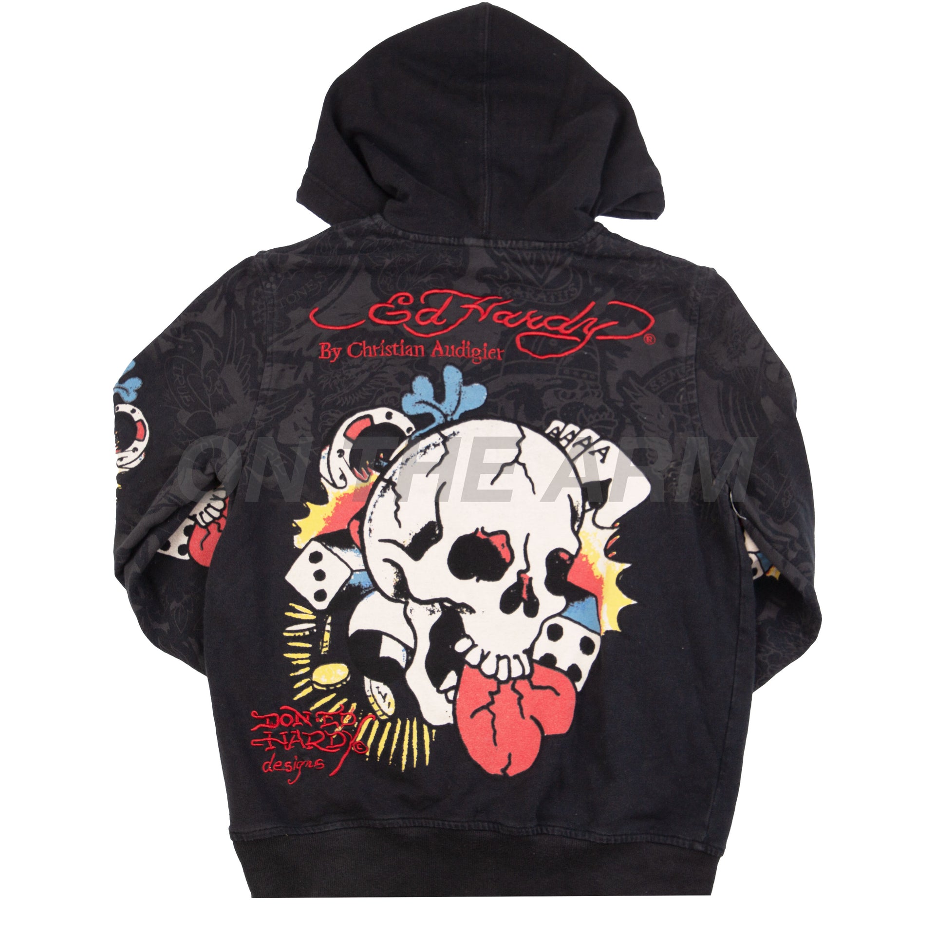 Vintage Women's Black Ed Hardy Skull Zip Up (2000's)