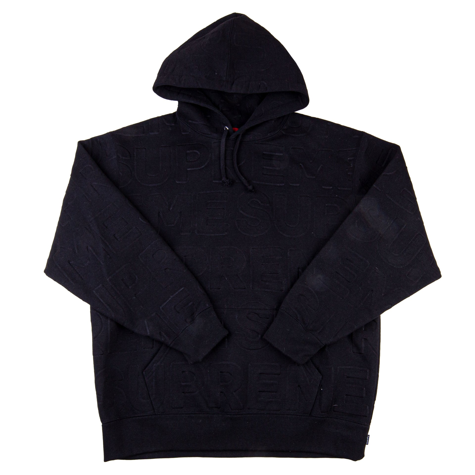 Supreme Black Embossed Logo Hoodie