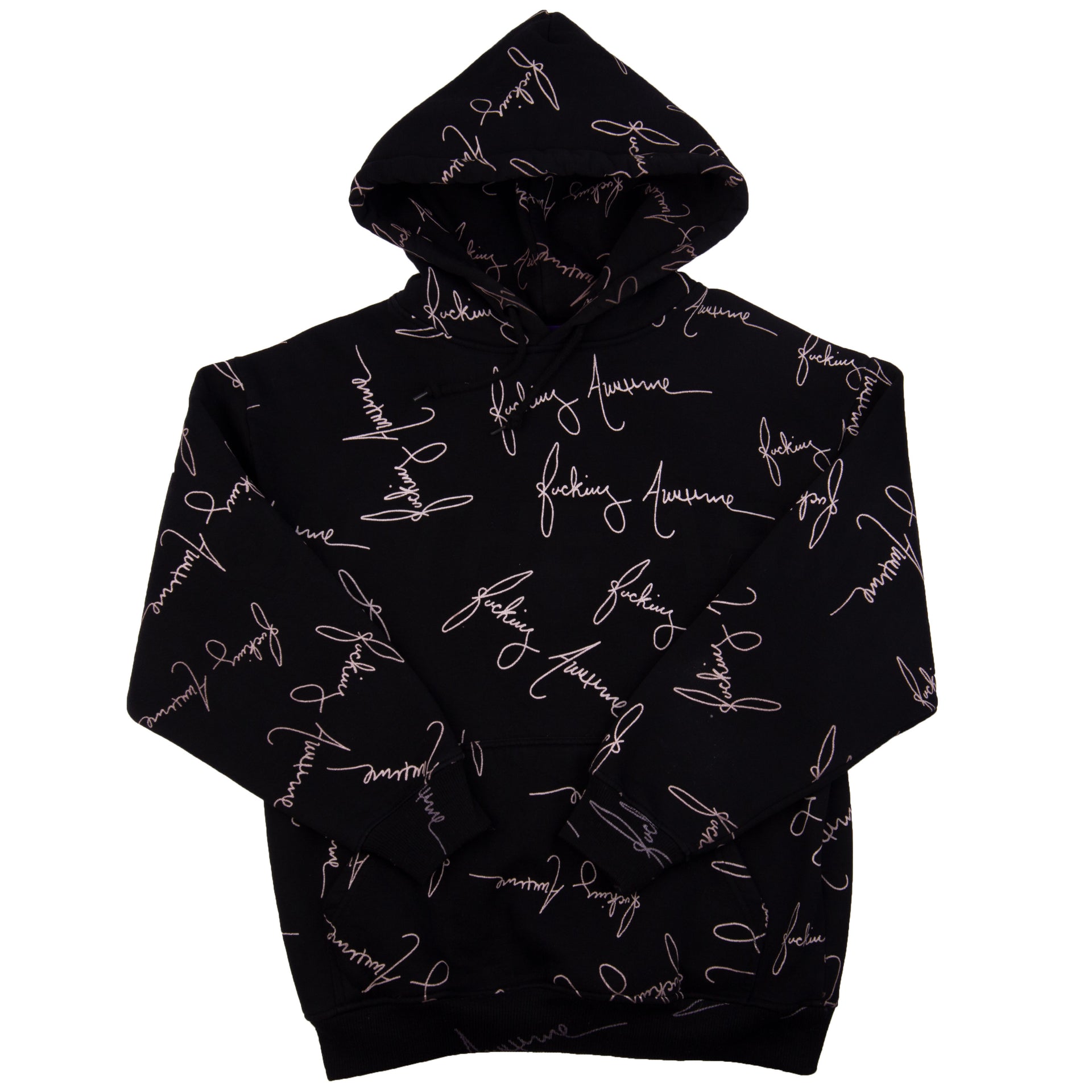 FuckingAwesome Black All Over Script Hoodie PRE-OWNED