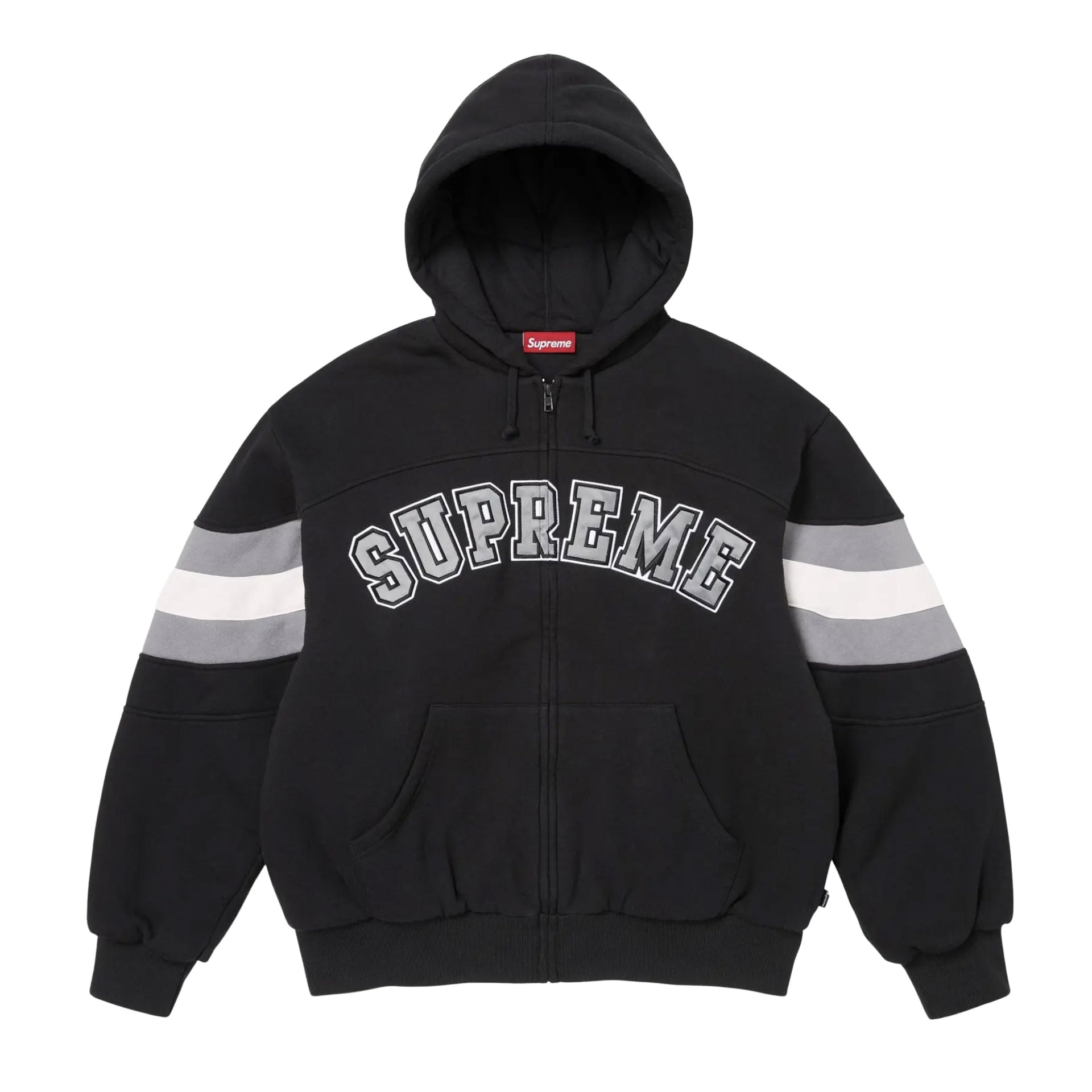 Supreme Black Filled Zip Up Hoodie