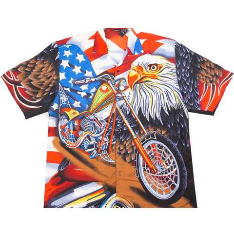 Vintage American Flag & Eagle Button Up Shirt (2000's)
