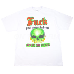 FTP White Flaming Skull Tee