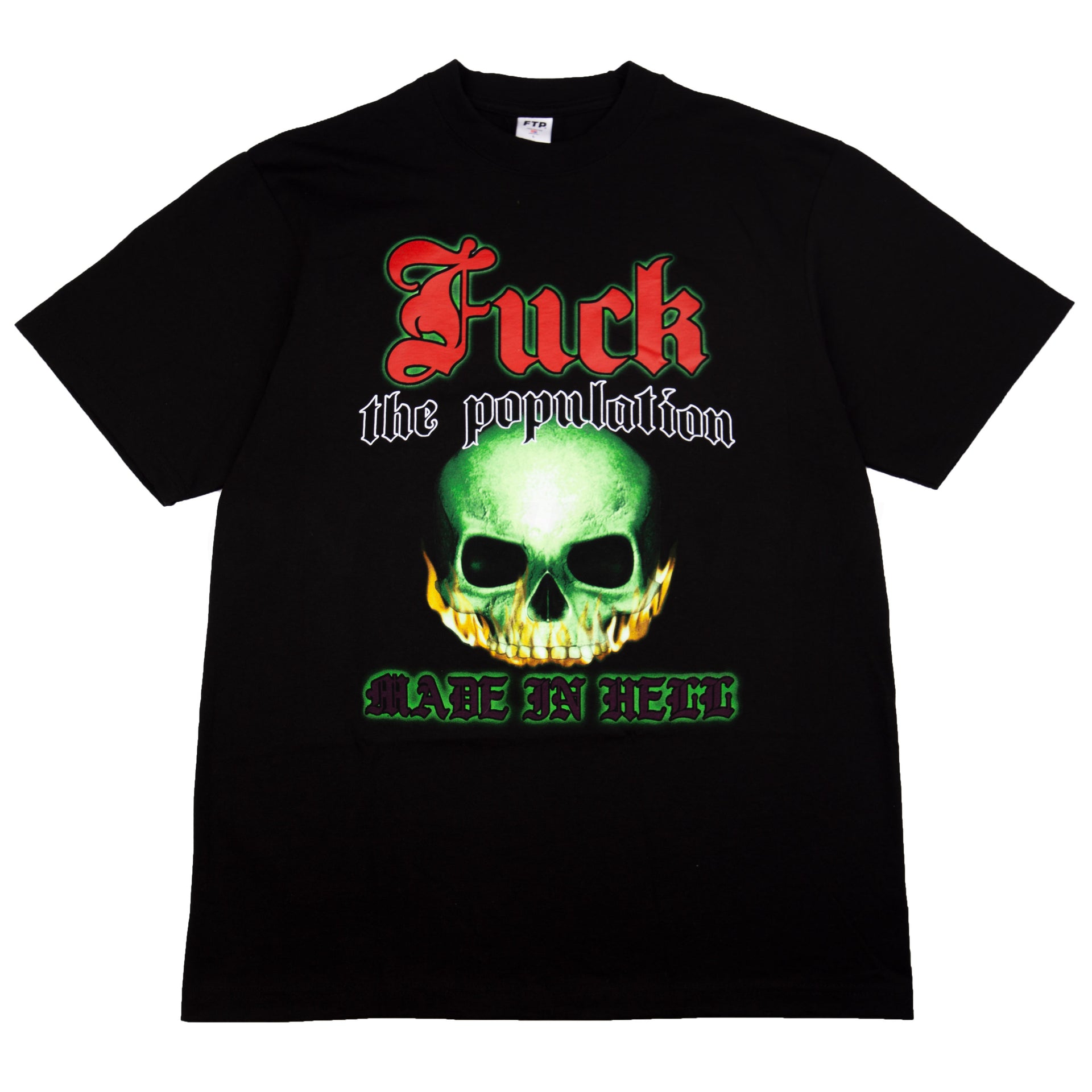 FTP Black Flaming Skull Tee