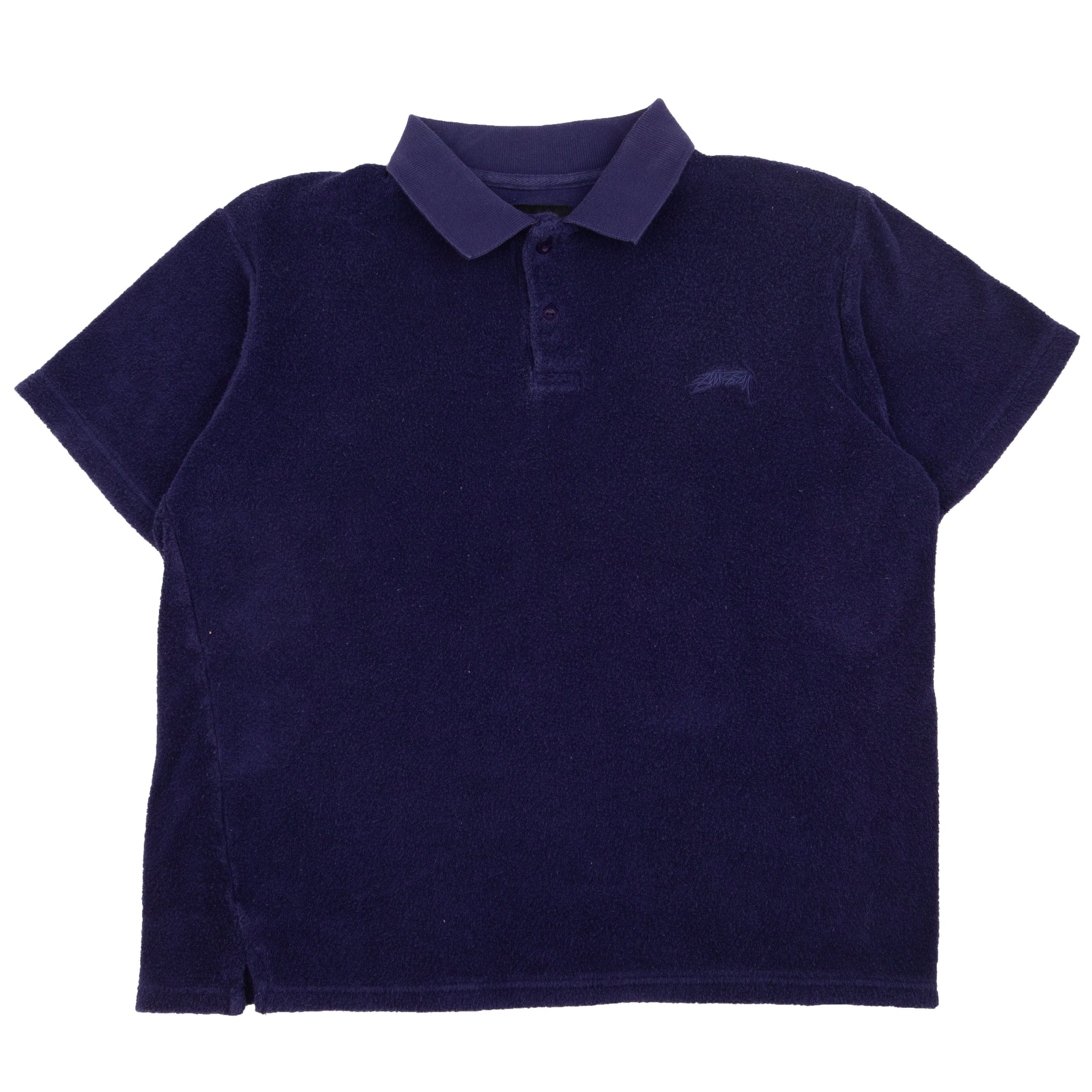 Stussy Purple Towel Fleece Polo PRE-OWNED
