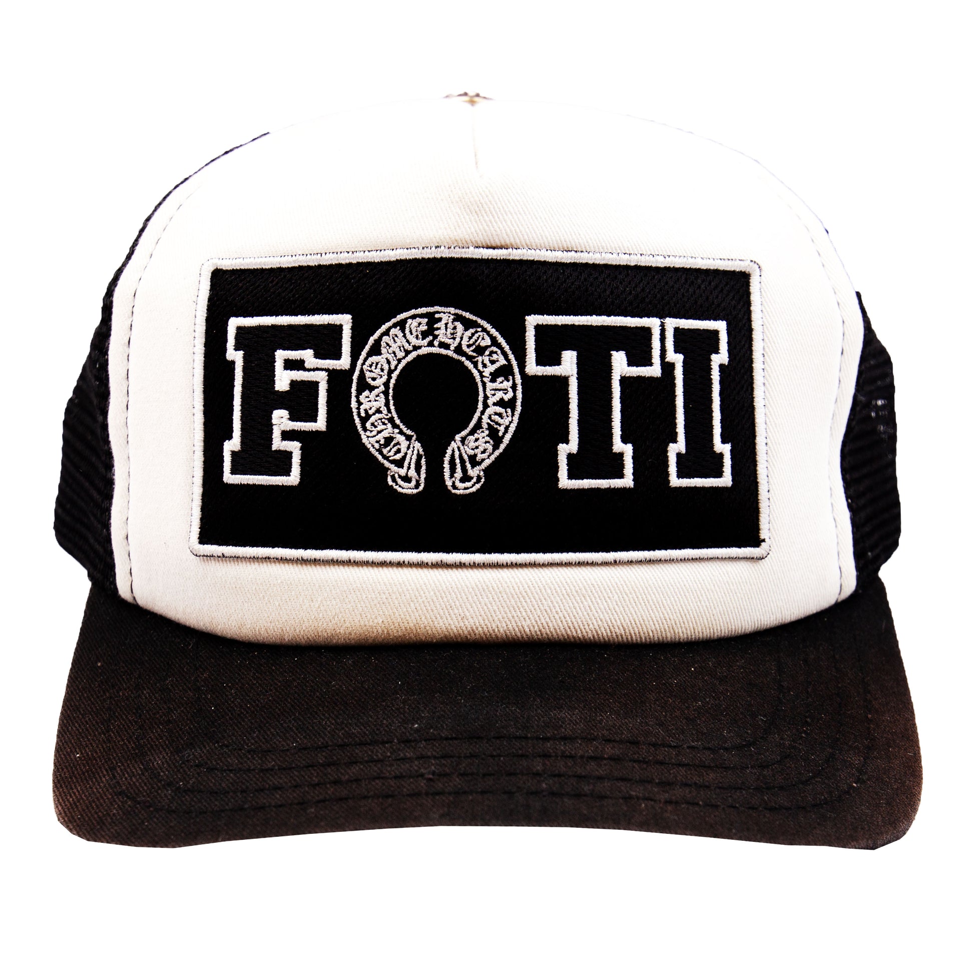 Chrome Hearts Black/White Foti Trucker Hat PRE-OWNED