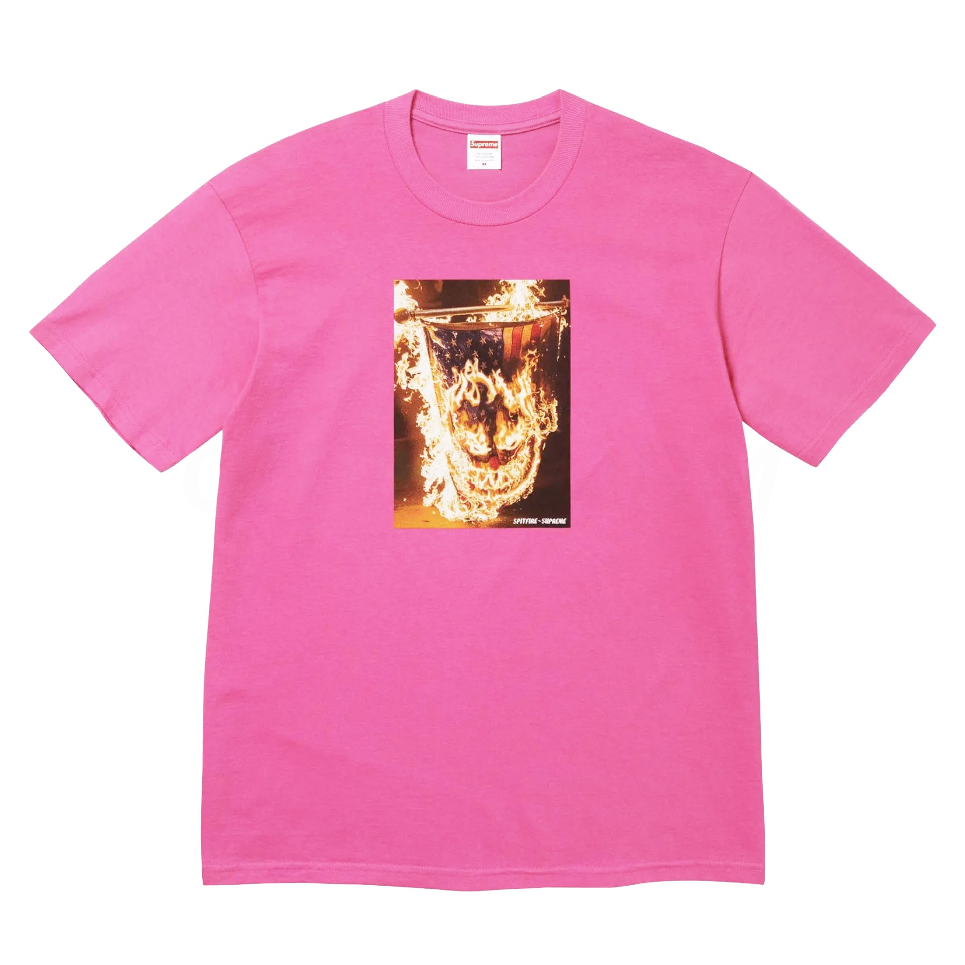 Supreme Fuschia Spitfire Flag Tee