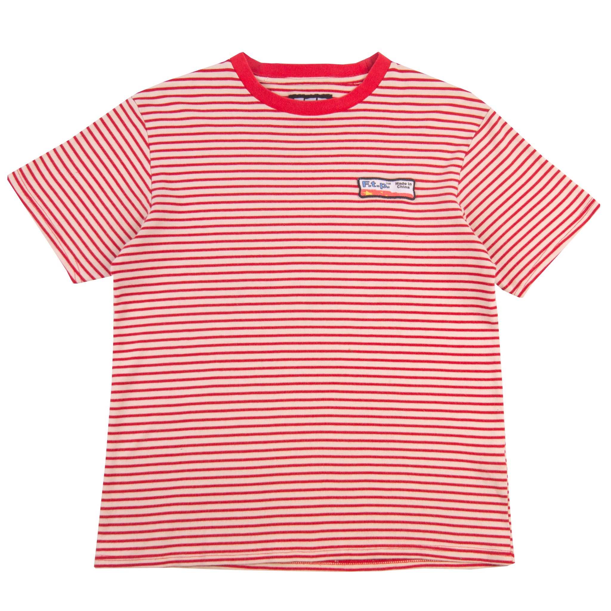 FTP Red Striped Made In China Tee PRE-OWNED
