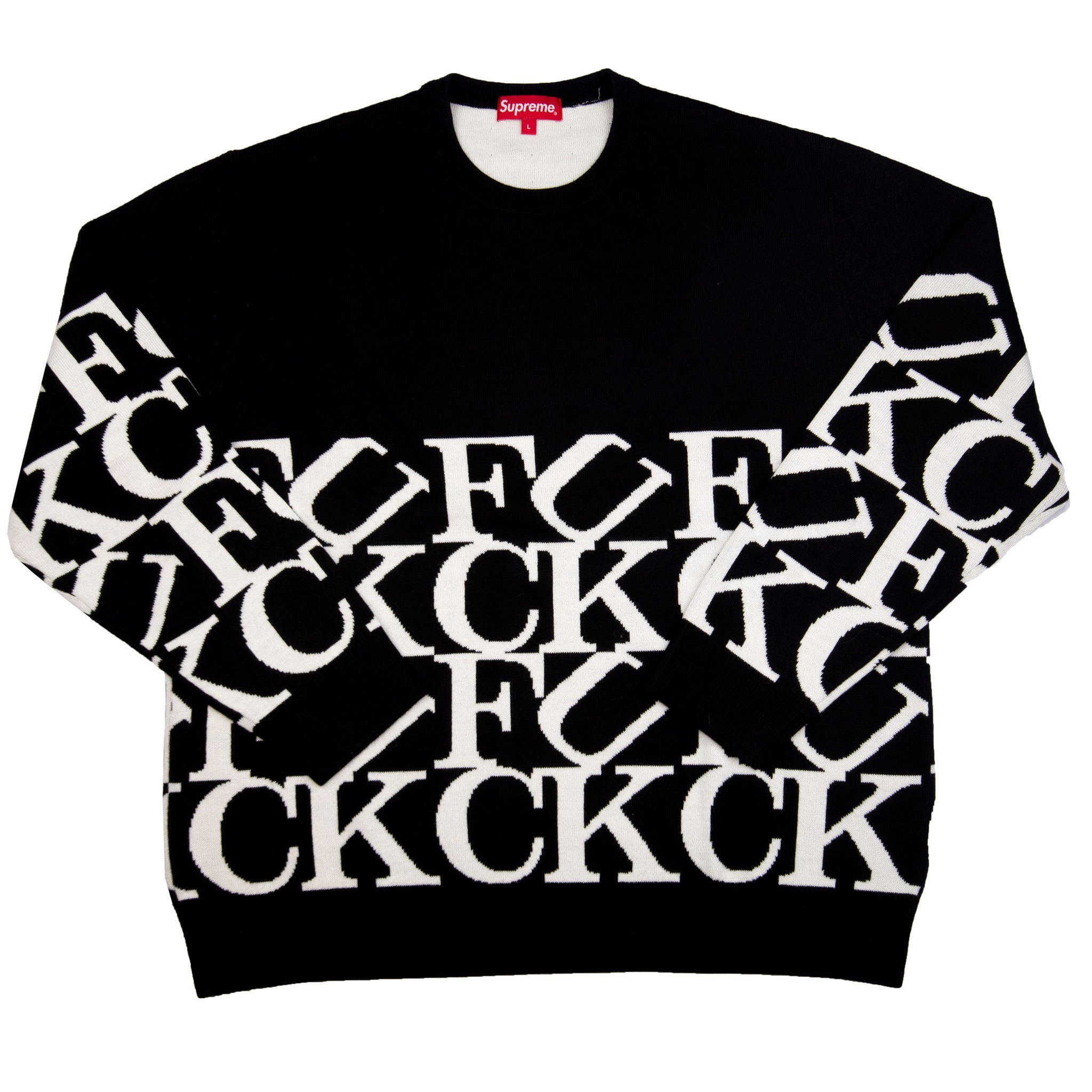 Supreme Black FUCK Knit Sweater