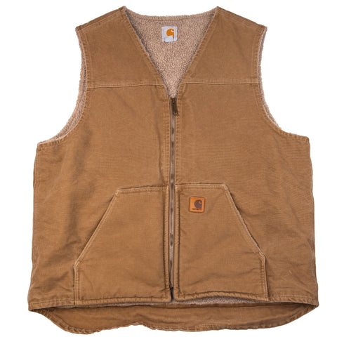 Vintage Brown Carhartt Fur Lined Vest (2000's)