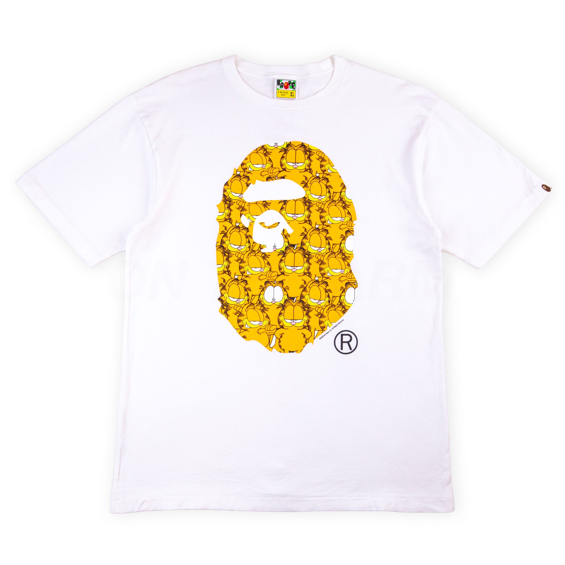 Bape White Garfield Big Ape Head Tee PRE-OWNED