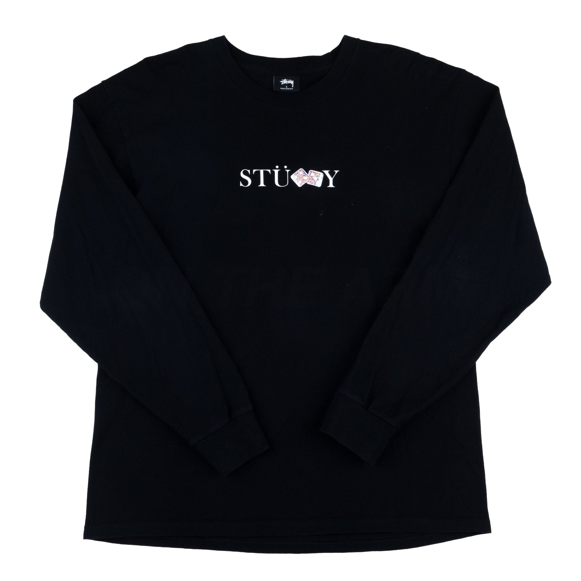 Stussy Black Glitter Dice L/S PRE-OWNED