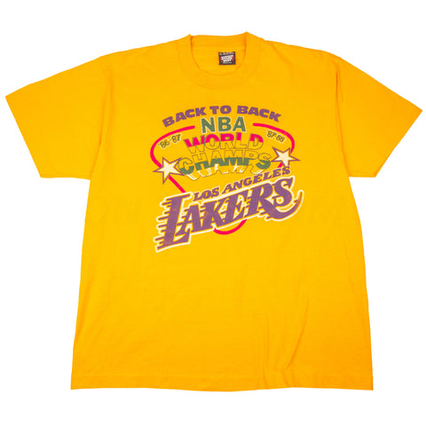 Vintage Yellow LA Lakers Back to Back Champions Tee (1988)