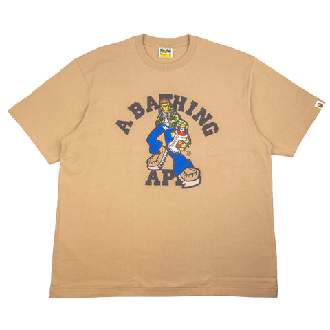 Bape Beige Graffiti College Relaxed Tee