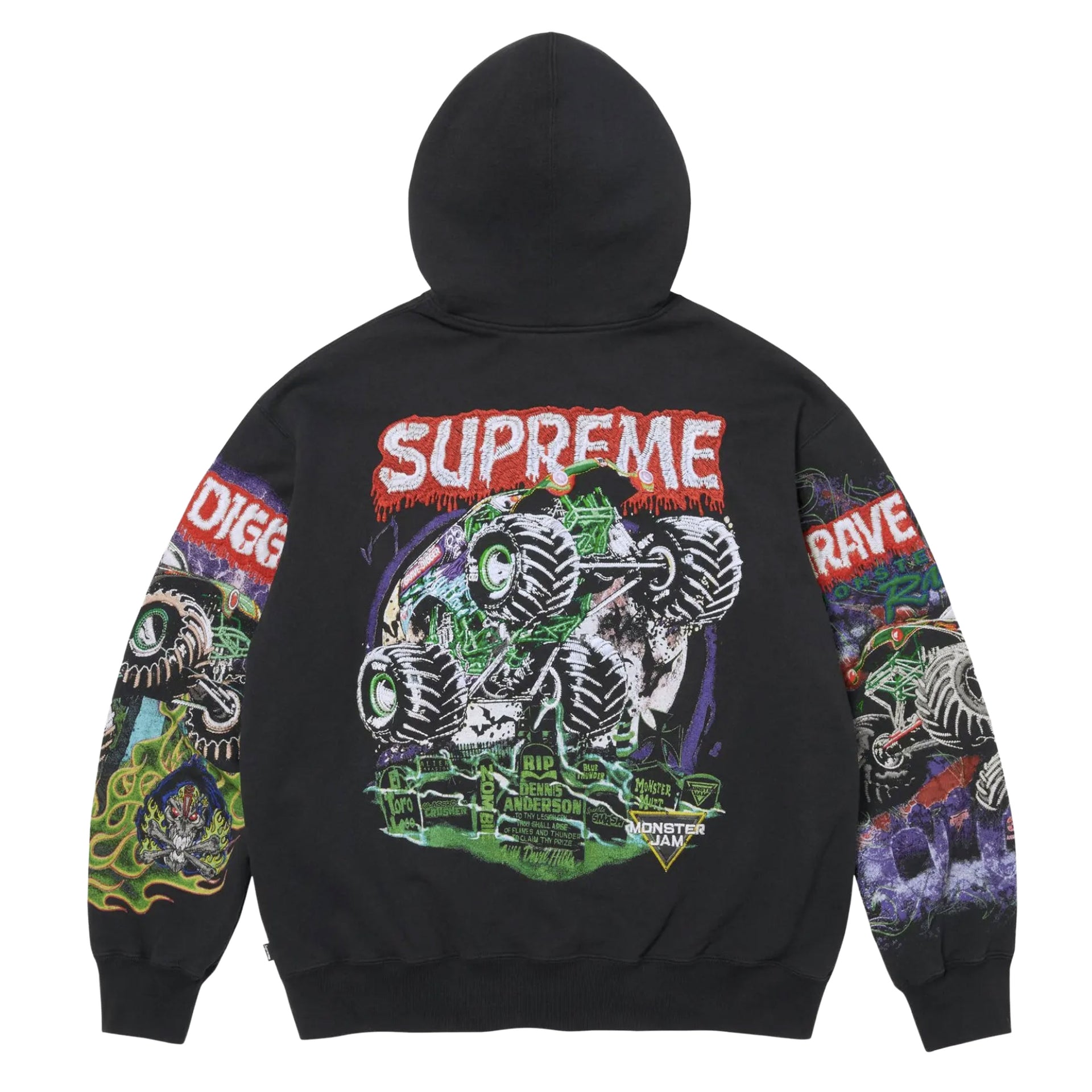 Supreme Black Grave Digger Zip Up