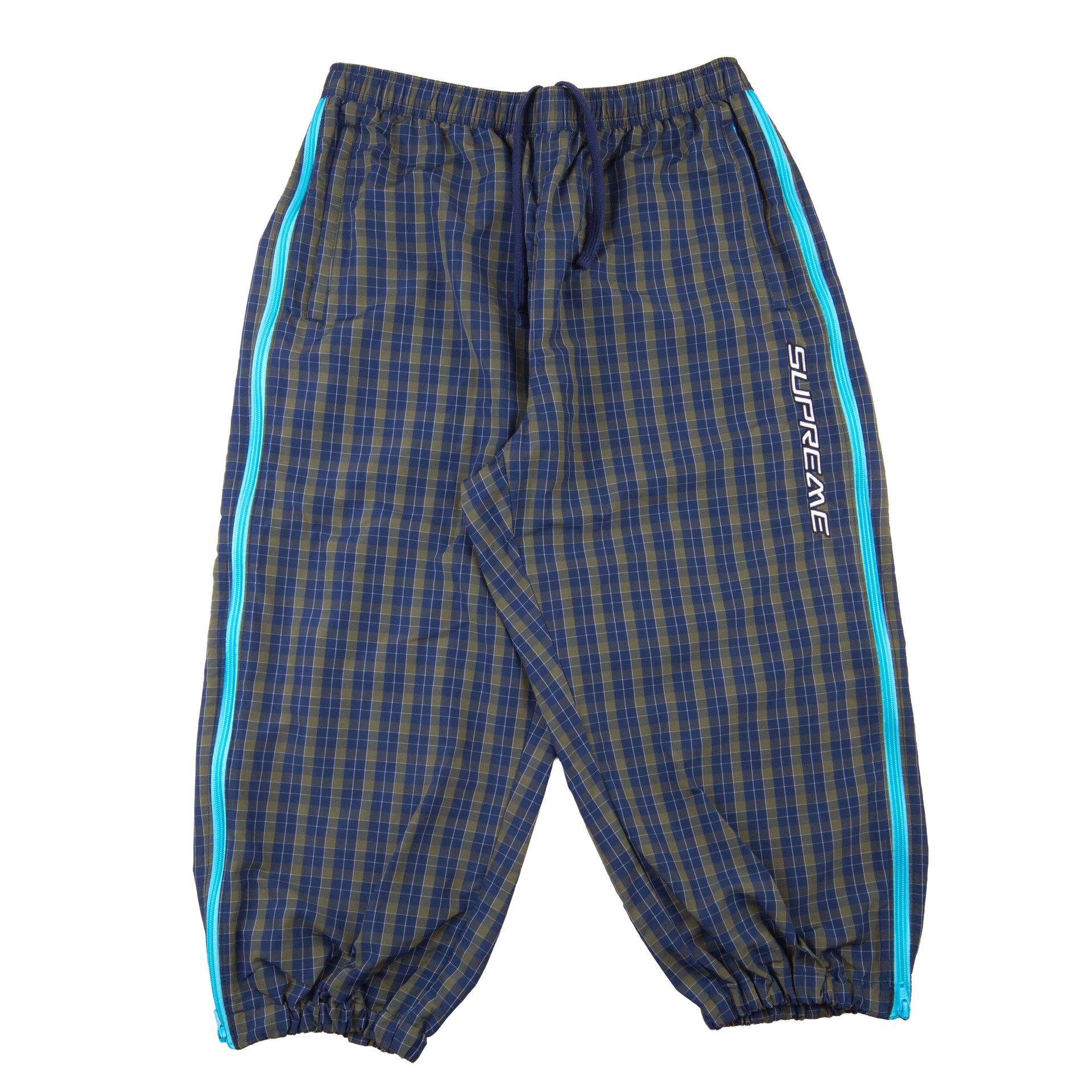 Supreme Navy/Green Plaid Track Pants PRE-OWNED