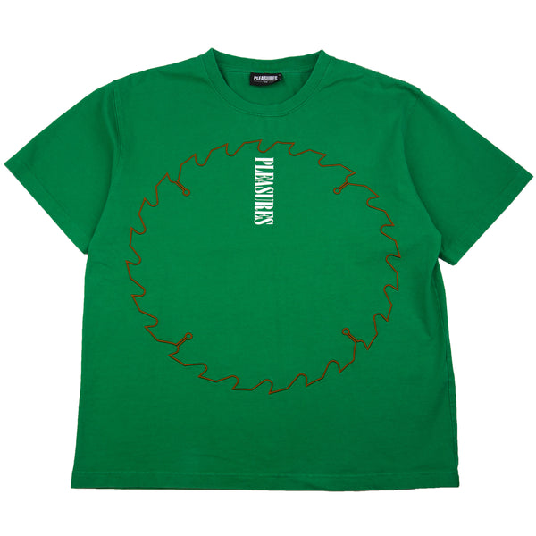 Pleasures Green Embroidered Saw Tee PRE-OWNED