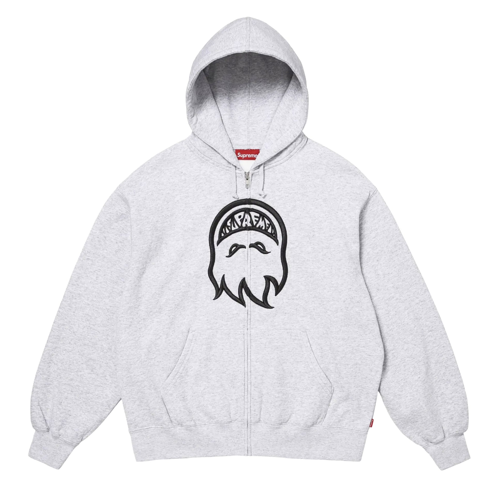 Supreme Grey Spitfire Zip Up Hoodie