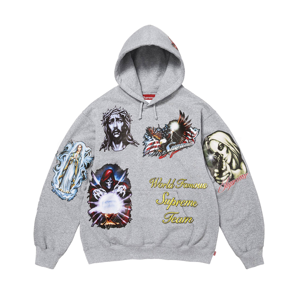 Supreme Grey Stickers Hoodie