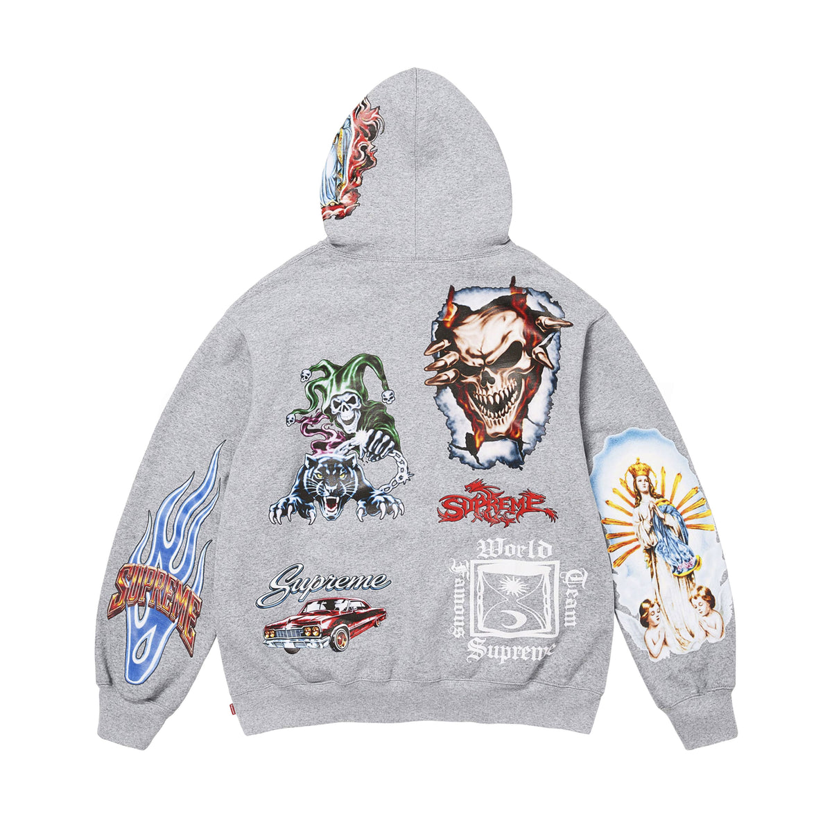 Supreme Grey Stickers Hoodie