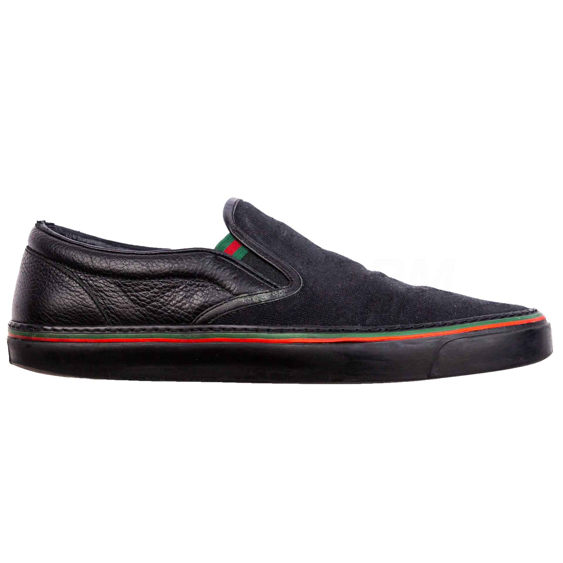 Gucci Black GG Print Slip On PRE-OWNED