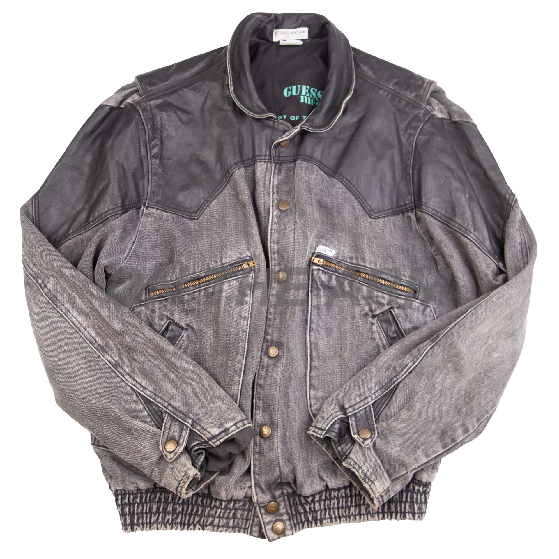 Vintage Black Denim Guess Jeans Jacket (1980's)