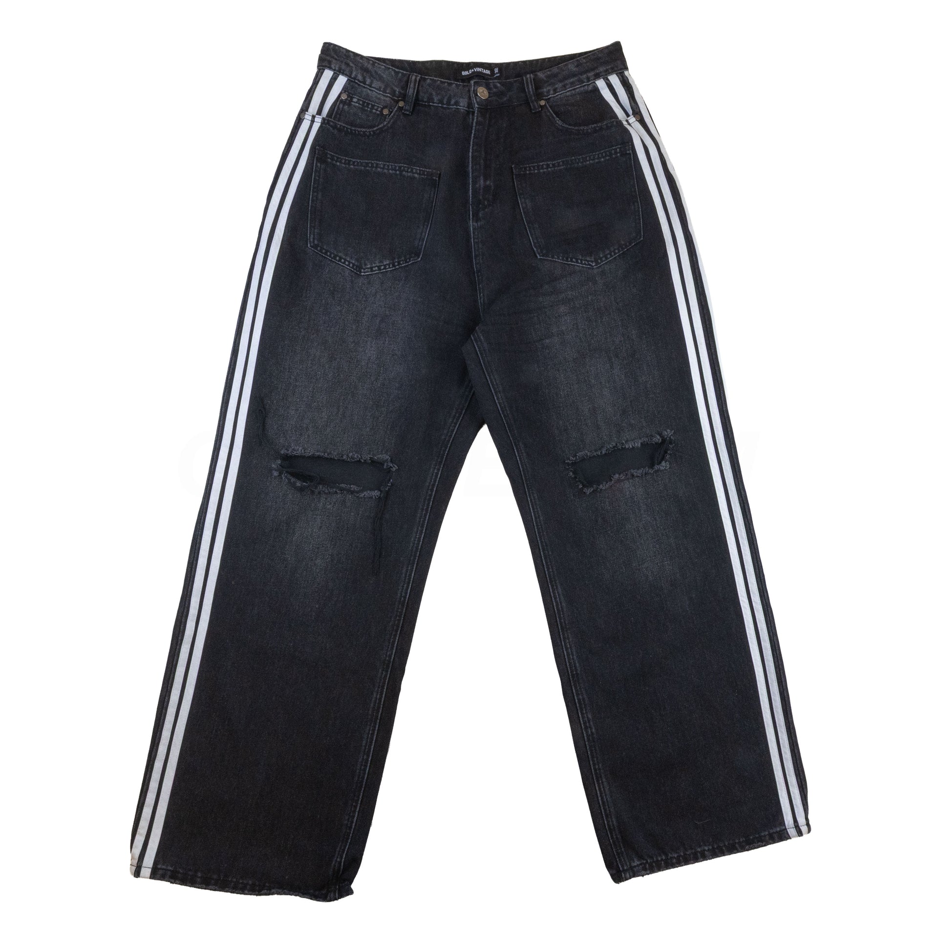 GV Gallery Black Striped Denim Pants PRE-OWNED