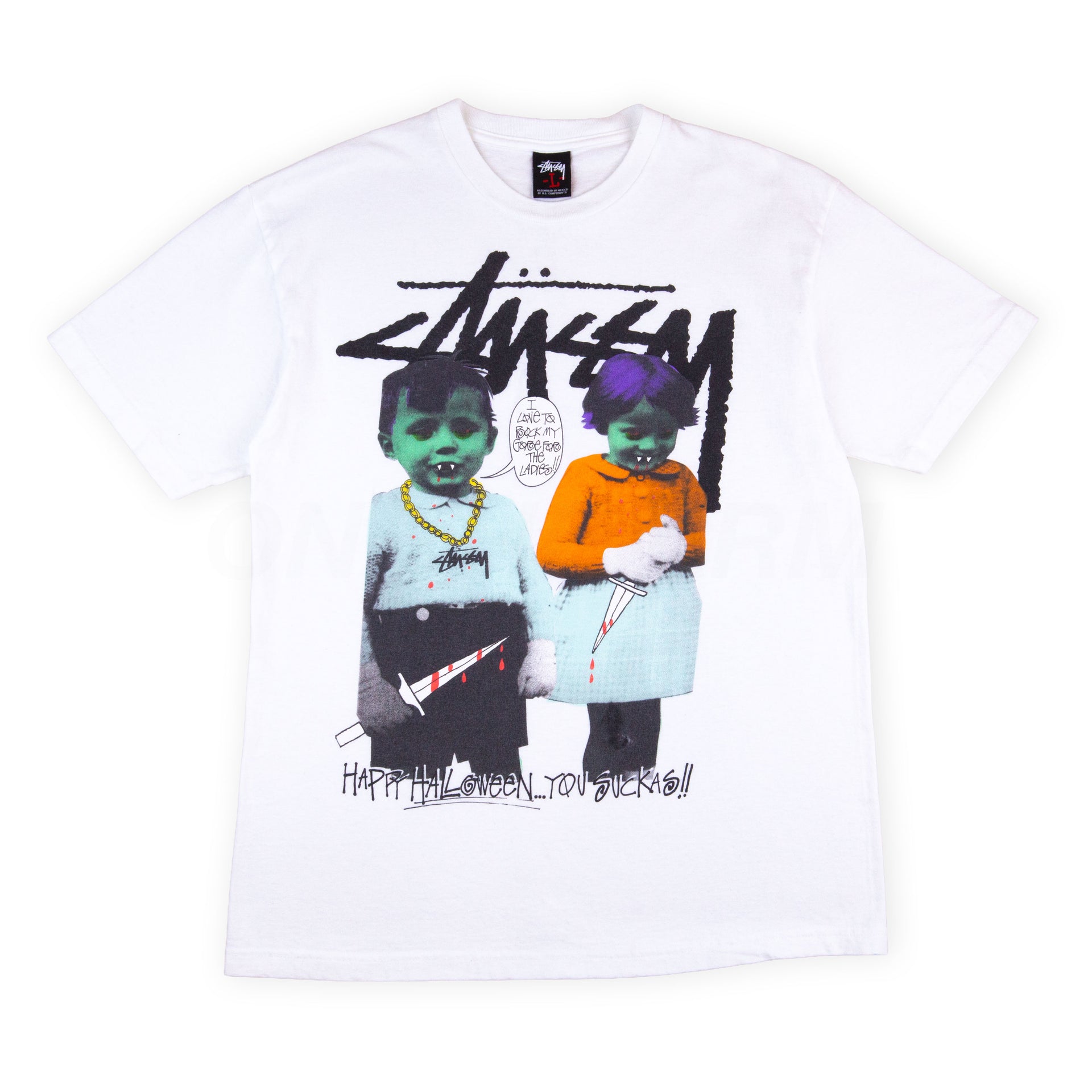 Stussy White Halloween Tee PRE-OWNED