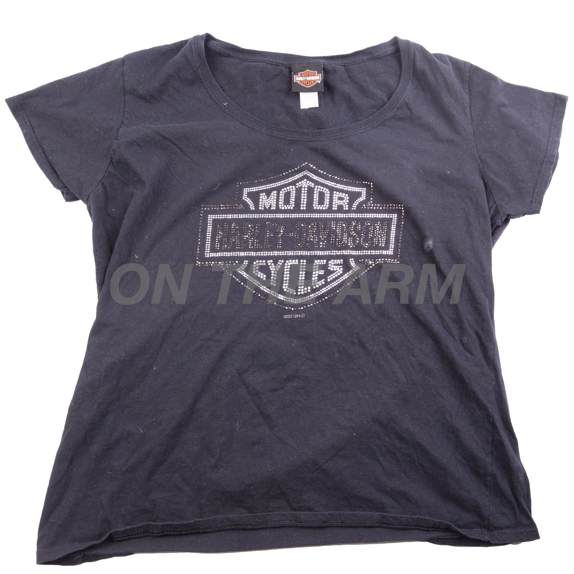 Vintage Black Harley Davidson Rhinestone Tee