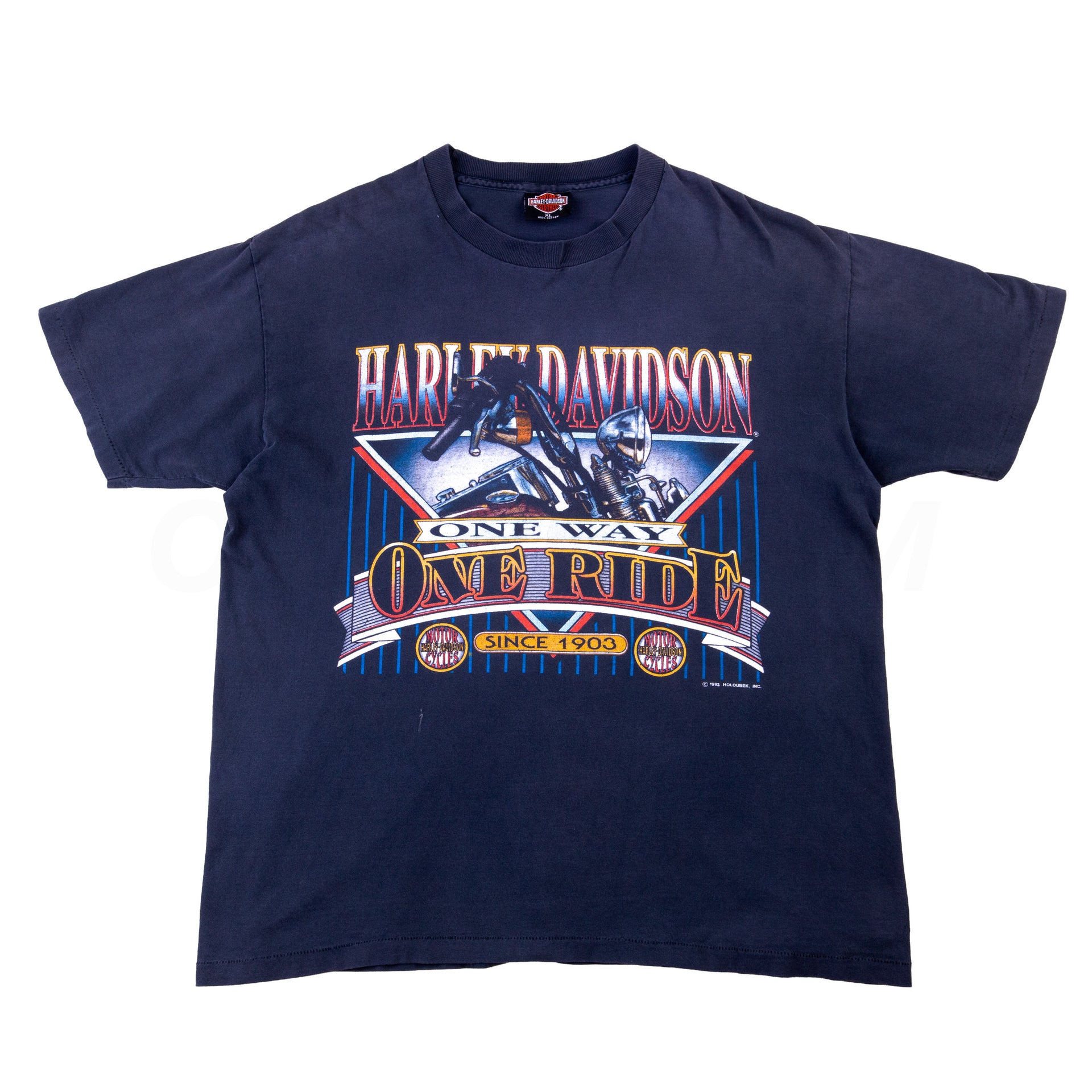 Vintage Black Harley One Way One Ride Tee (1992)