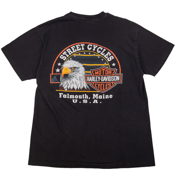 Vintage Black Harley Davidson New England Tee (1989)