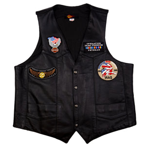 Vintage Harley Davidson Patches Leather Vest (2000's)