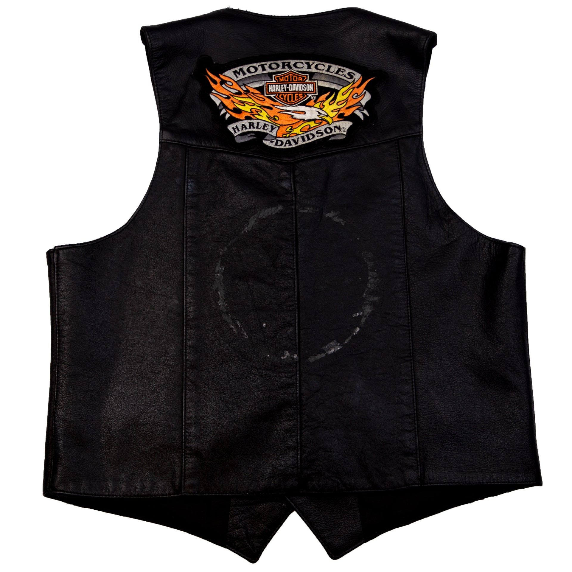 Vintage Harley Davidson Patches Leather Vest (2000's)