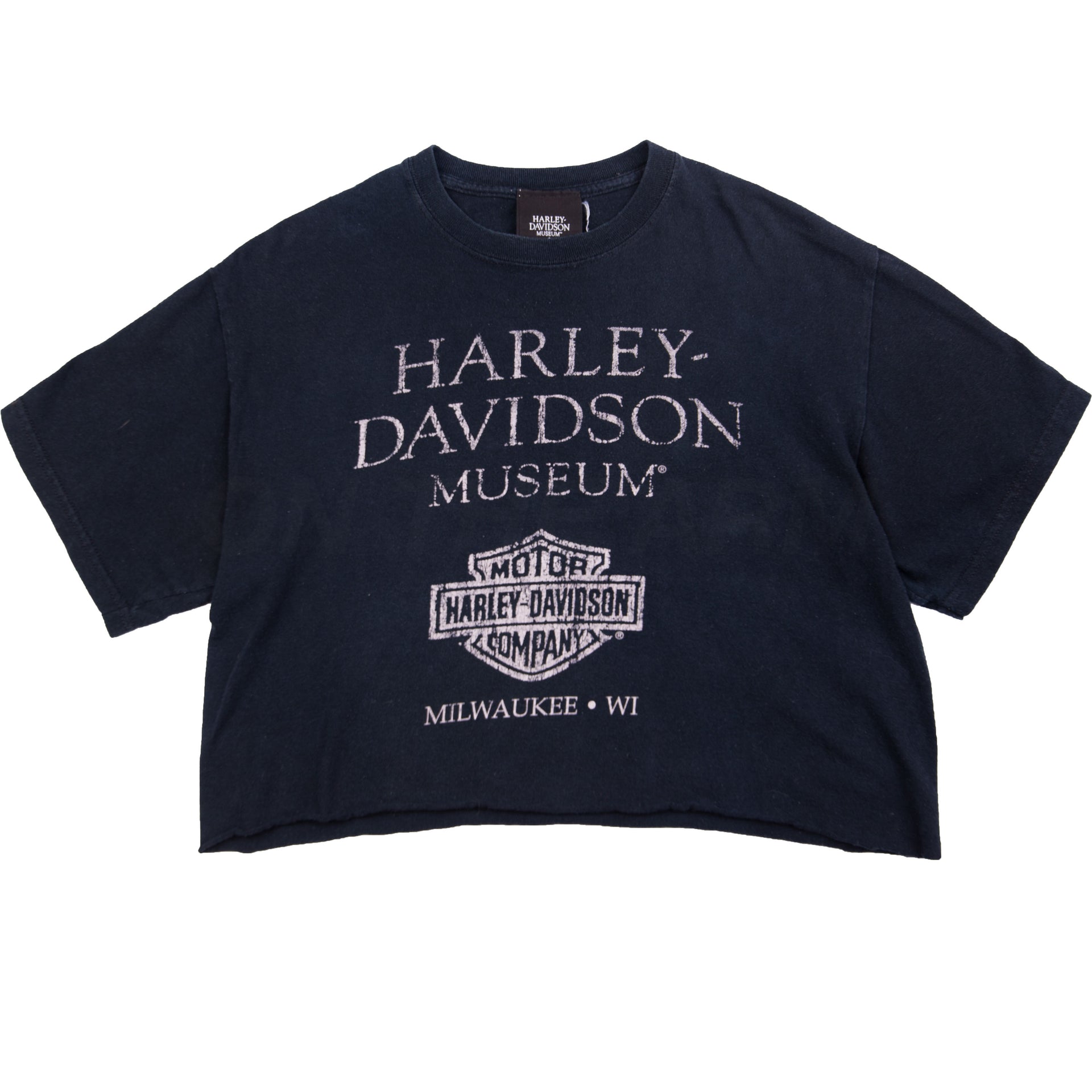 Vintage Black Harley Davidson Crop Top