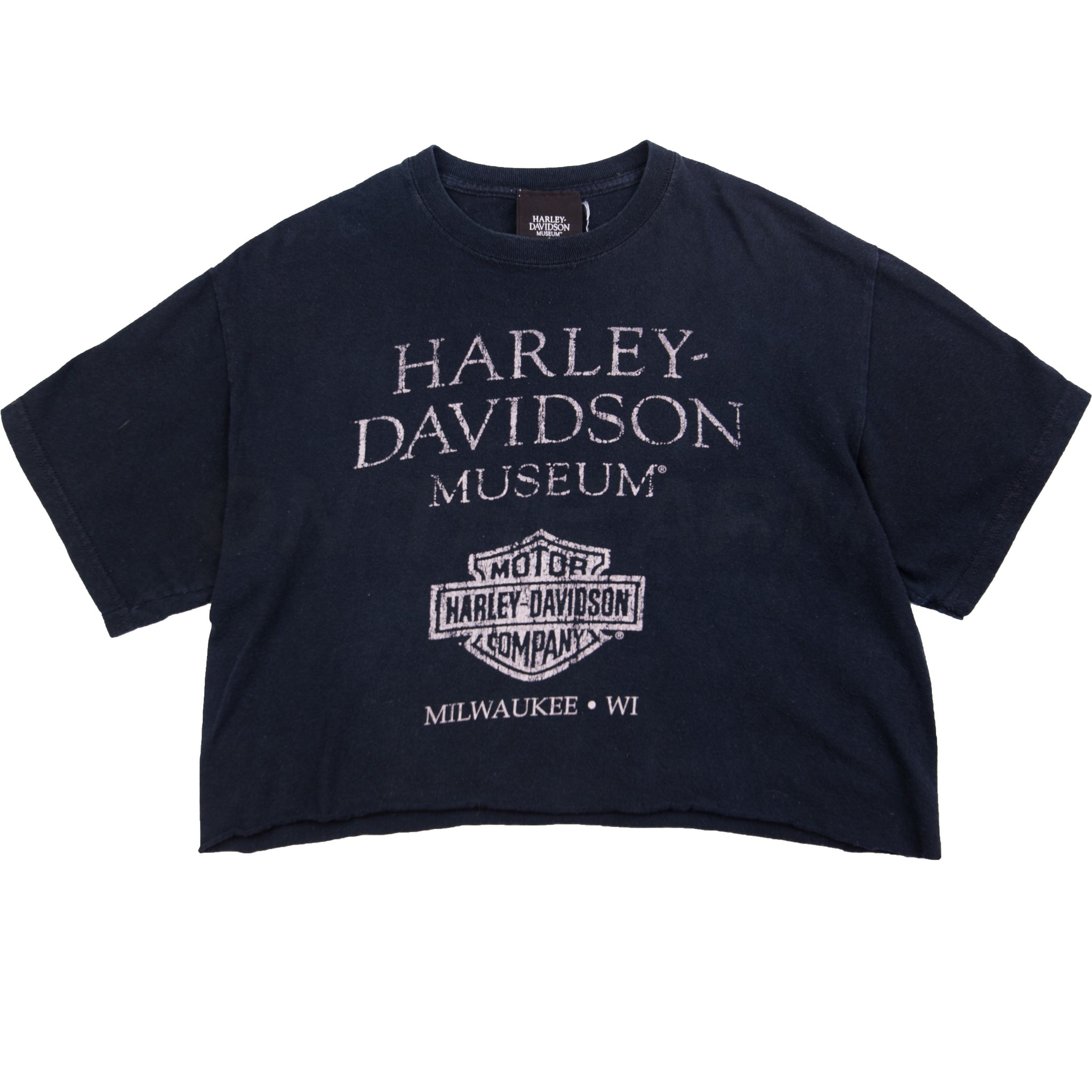 Vintage Black Harley Davidson Crop Top