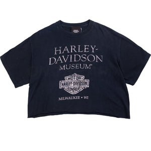 Vintage Black Harley Davidson Crop Top
